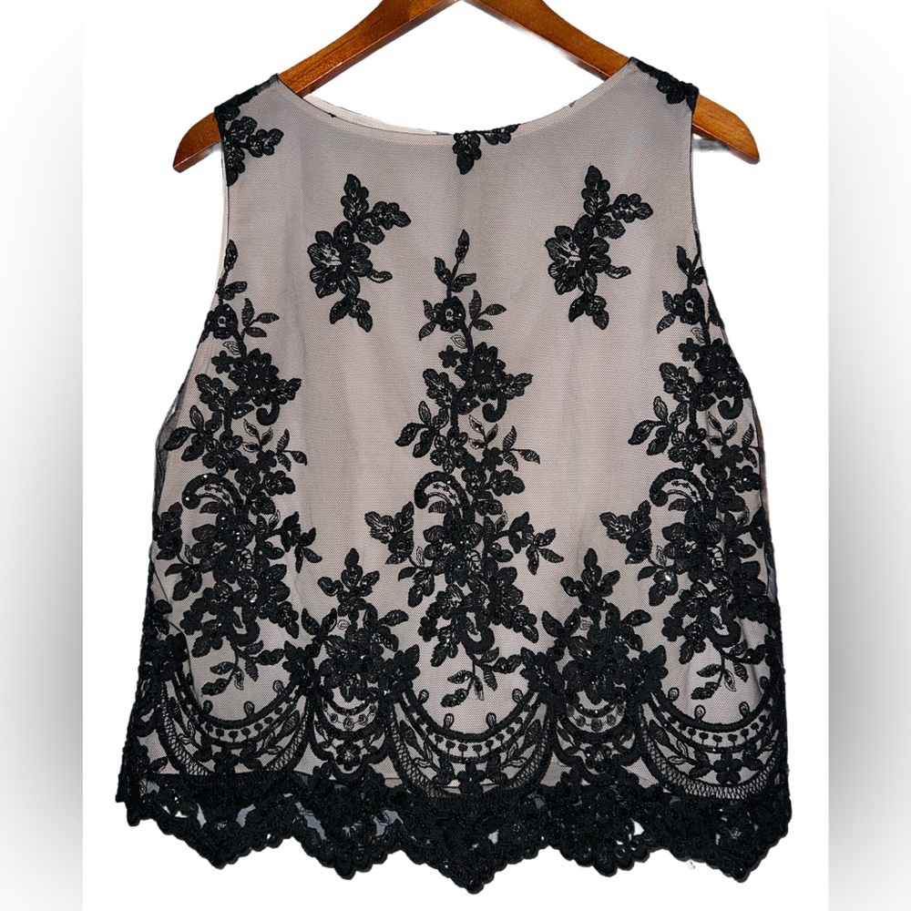 Alice and Olivia sequin embroidered and sequin accented blouse